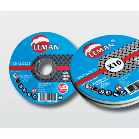 Boite de 10 disques à tronçonner inox Leman.